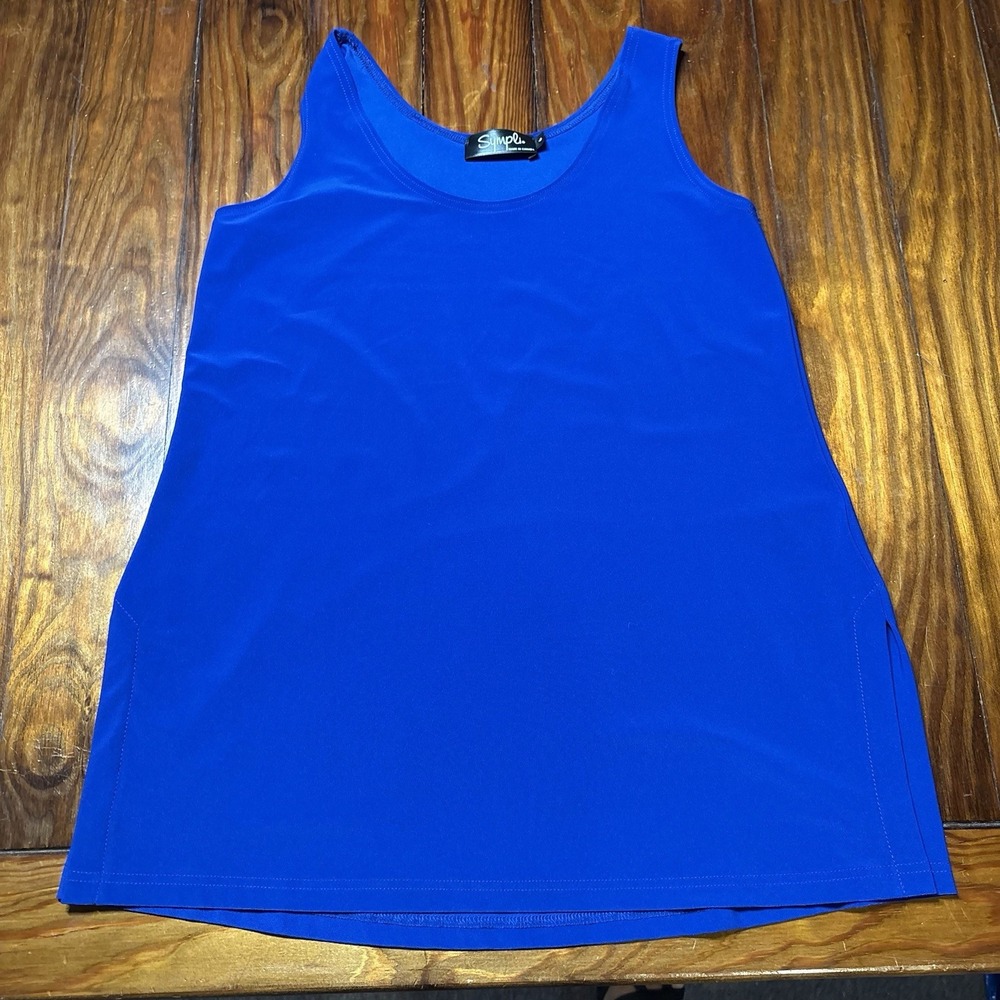 Sympli Blue Tank Top Basic Shell Layering Sz 6 Quiet Luxury A678